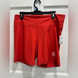 OLD NAVY NWT High Waisted Power Soft 6" Inseam Biker Short Cherry Tomato SIZE XL